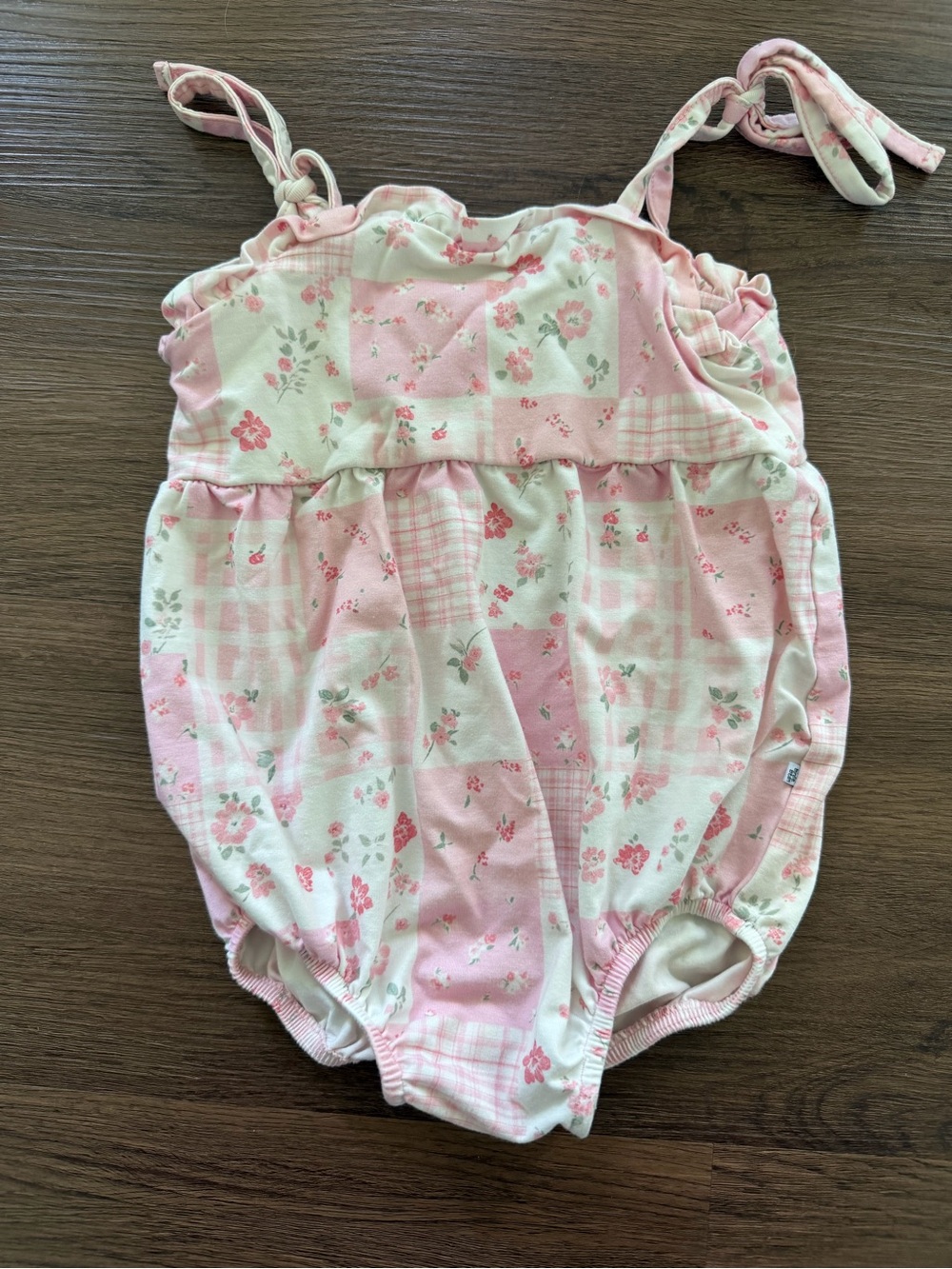 Pink Floral Patchwork Baby One-Piece Romper